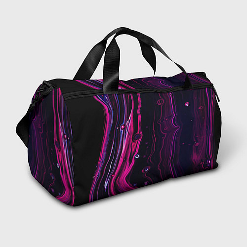 Спортивная сумка Фиолетовые линии песка во тьме / 3D-принт – фото 1
