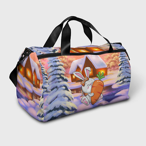 Спортивная сумка Зайчик с большой морковью / 3D-принт – фото 1