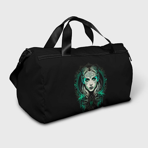 Спортивная сумка Готическая ведьма на чёрном фоне / 3D-принт – фото 1