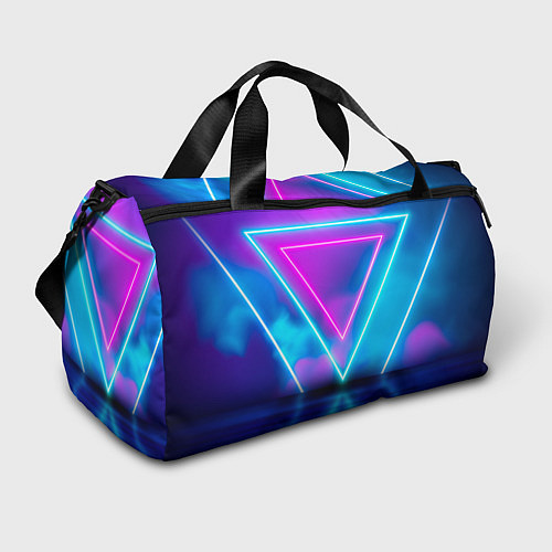 Спортивная сумка Неоновые треугольники на горизонте / 3D-принт – фото 1