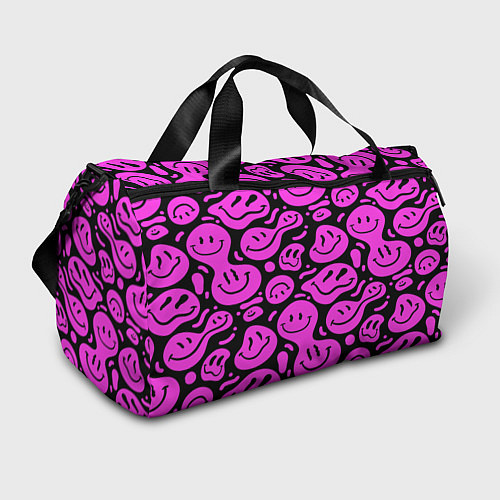 Спортивная сумка Кислотный розовый в смайликах / 3D-принт – фото 1