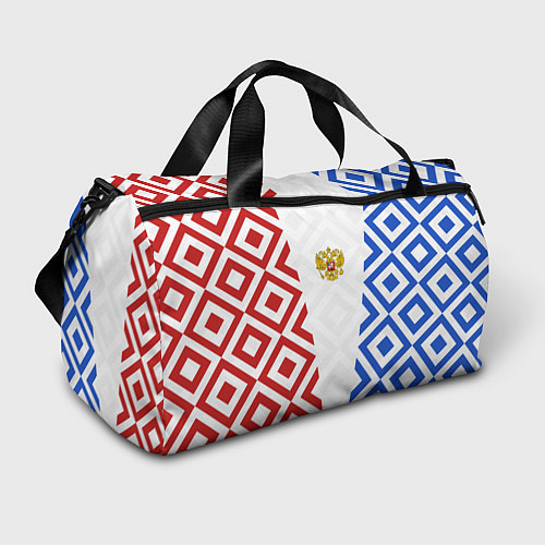 Спортивная сумка Russia sport ромбы и герб / 3D-принт – фото 1