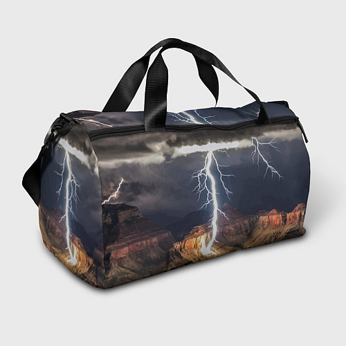 Спортивная сумка Мощная молния в горах / 3D-принт – фото 1