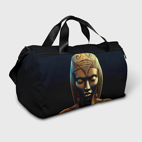Спортивная сумка Нейросеть - золотая статуя египетской царицы / 3D-принт – фото 1