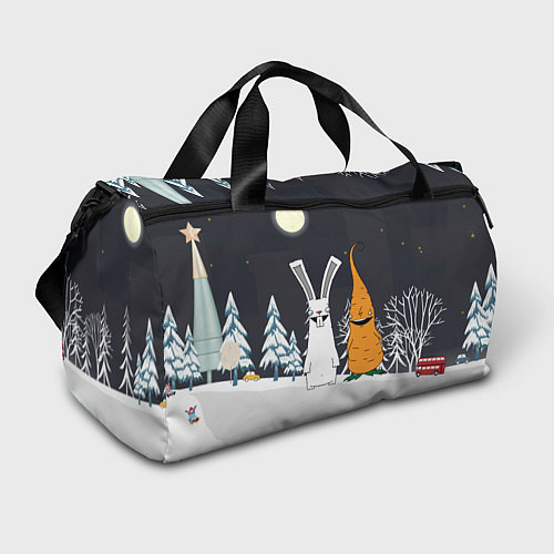 Спортивная сумка Заяц и морковка / 3D-принт – фото 1
