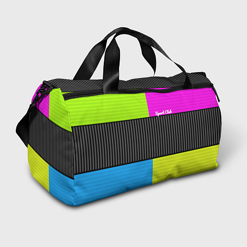 Спортивная сумка Лоскутный полосатый принт Арлекино / 3D-принт – фото 1