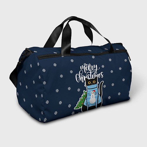 Спортивная сумка Котик: merry christmas / 3D-принт – фото 1