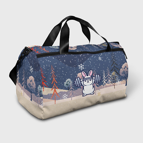 Спортивная сумка Зайчонок со штангой / 3D-принт – фото 1