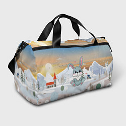 Сумки спортивные Зайчишка и сердечки, цвет: 3D-принт