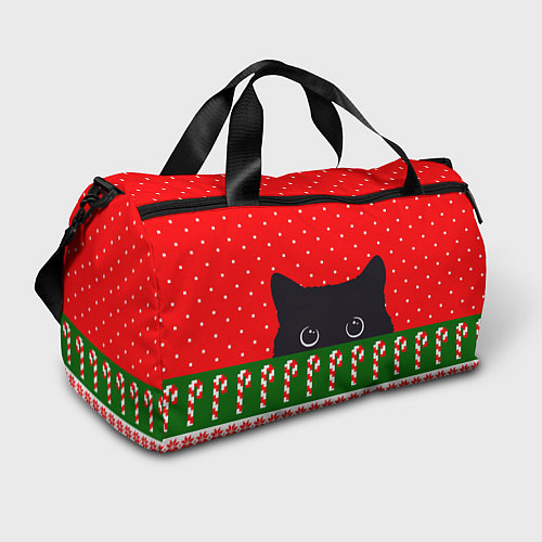 Спортивная сумка Котик: новогодний свитер / 3D-принт – фото 1
