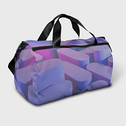Сумки спортивные Абстрактные фиолетовые прямоугольники со скругленн, цвет: 3D-принт