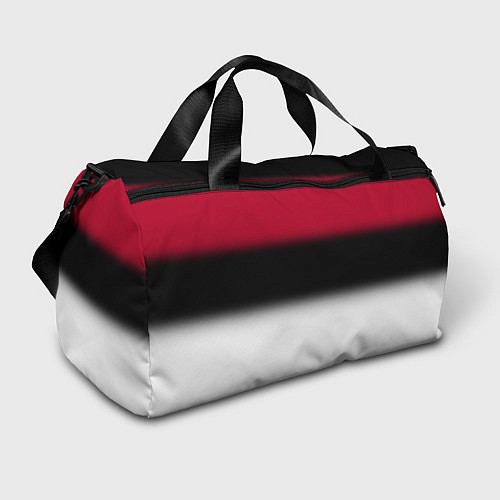 Спортивная сумка Размытый полосатый узор черный красный белый / 3D-принт – фото 1