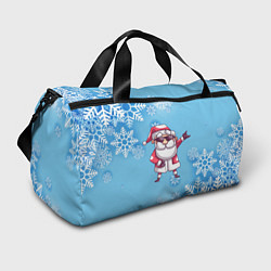 Спортивная сумка Крутой Дед Мороз - снежинки