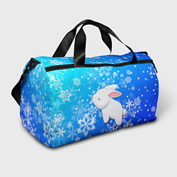 Сумки спортивные Милый кролик в снежинках, цвет: 3D-принт