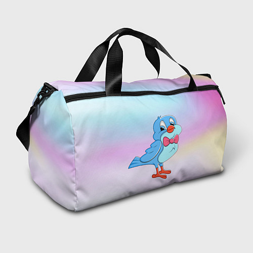 Спортивная сумка Птица с бабочкой на радужном фоне / 3D-принт – фото 1