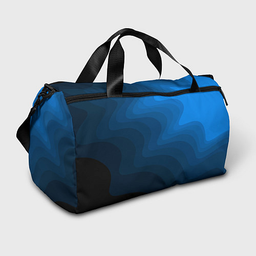 Спортивная сумка Абстрактный темно синий узор волны / 3D-принт – фото 1