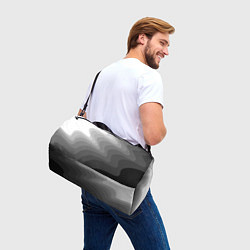 Сумки спортивные Черно белые волны, цвет: 3D-принт — фото 2