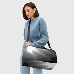 Сумки спортивные Черно белые волны, цвет: 3D-принт — фото 2