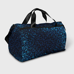 Спортивная сумка Неоновый синий блеск на черном фоне