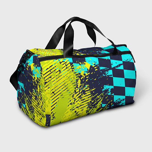 Спортивная сумка Гоночный флаг и зеленая краска / 3D-принт – фото 1