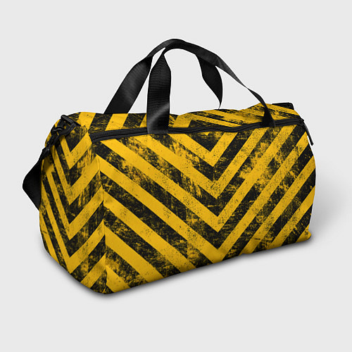Спортивная сумка WARNING - желто-черные полосы / 3D-принт – фото 1