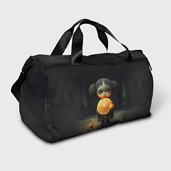Спортивная сумка Девочка с мандарином в руках