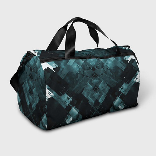 Спортивная сумка Голубые и чёрные полоски / 3D-принт – фото 1