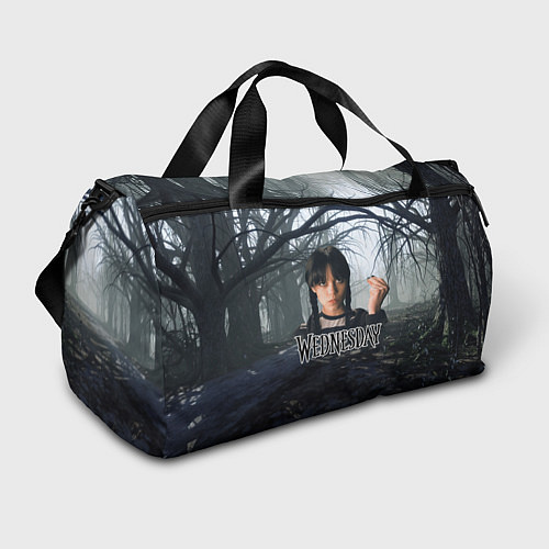Спортивная сумка Уэнсдэй туманный лес / 3D-принт – фото 1