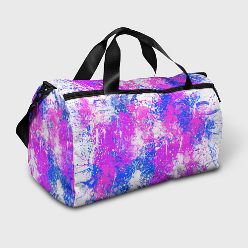Спортивная сумка Разбрызганная фиолетовая краска - светлый фон / 3D-принт – фото 1