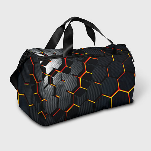 Спортивная сумка Плиты стиль соты киберпанк / 3D-принт – фото 1