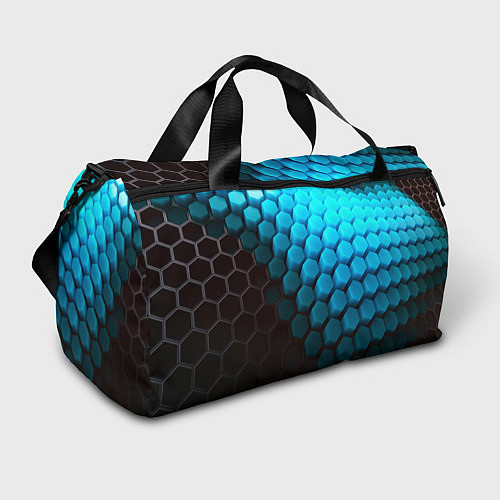 Спортивная сумка Abstraction neon blue / 3D-принт – фото 1