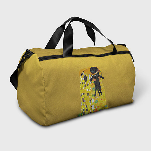 Спортивная сумка Пародия Густав Климт: Поцелуй кота / 3D-принт – фото 1