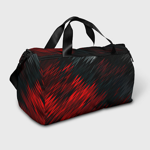 Спортивная сумка Черно-Красная штриховка / 3D-принт – фото 1