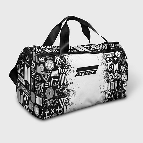 Спортивная сумка Ateez black and white / 3D-принт – фото 1