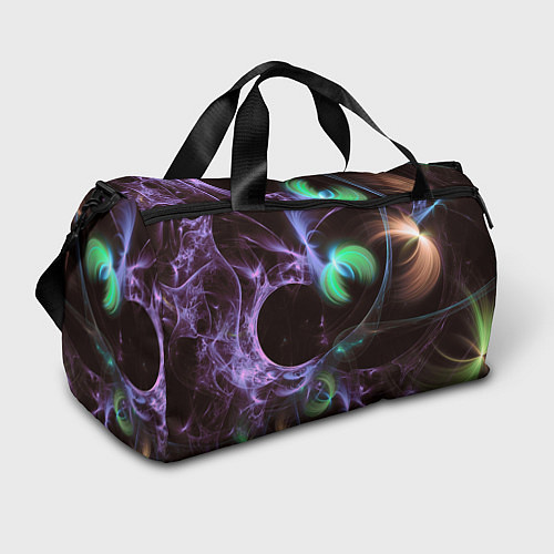 Спортивная сумка Магические фиолетовые волны и цветные космические / 3D-принт – фото 1