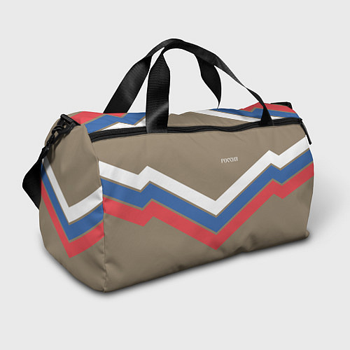 Спортивная сумка Триколор - три полосы на песочном / 3D-принт – фото 1