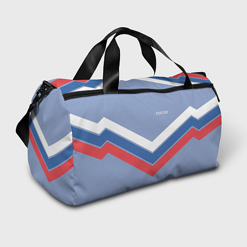 Спортивная сумка Триколор - три полоски на голубом / 3D-принт – фото 1
