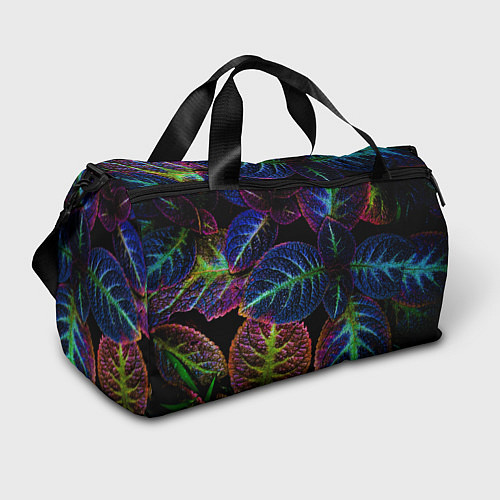 Спортивная сумка Неоновые листья растений / 3D-принт – фото 1