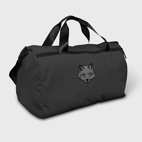 Спортивная сумка Злой серый волк с красными глазами / 3D-принт – фото 1