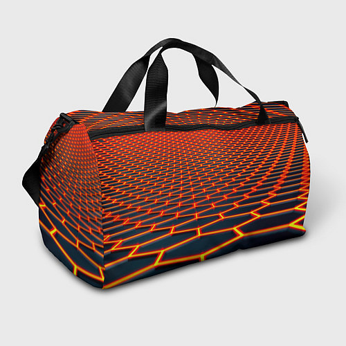 Спортивная сумка Honeycomb yellow cyber / 3D-принт – фото 1