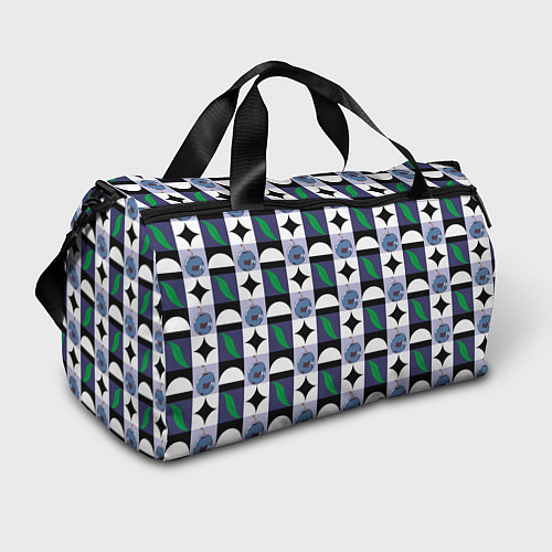 Спортивная сумка Слива и листок, фрукт пиксель / 3D-принт – фото 1
