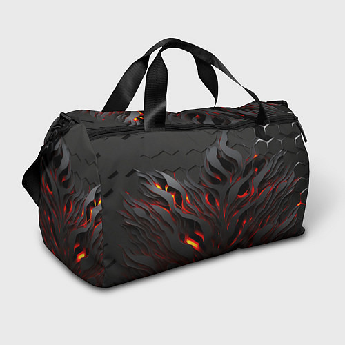 Спортивная сумка Объемное черное пламя / 3D-принт – фото 1