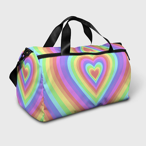 Спортивная сумка Сердце - пастельные цвета / 3D-принт – фото 1
