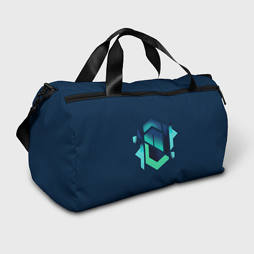 Спортивная сумка Сине-зеленая геометрическая абстракция / 3D-принт – фото 1