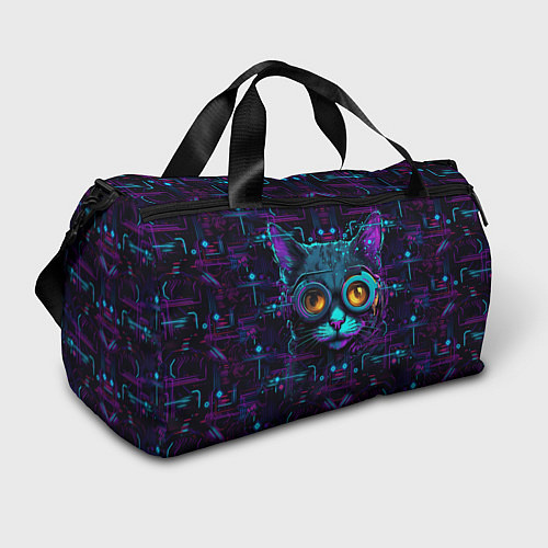 Спортивная сумка Cat - cyberpunk style / 3D-принт – фото 1