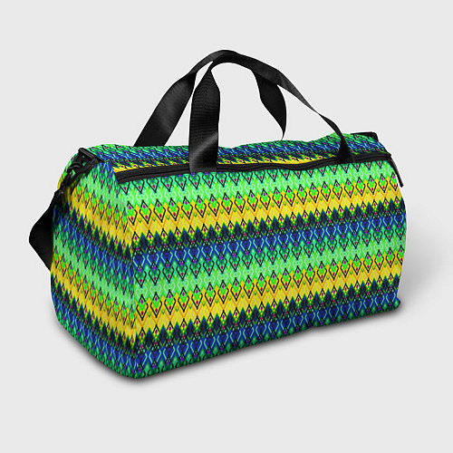 Спортивная сумка Разноцветный желто-синий геометрический орнамент / 3D-принт – фото 1