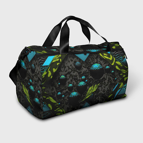 Спортивная сумка Зеленые абстрактные листья / 3D-принт – фото 1