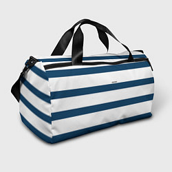 Спортивная сумка Бело-синий полосатый узор