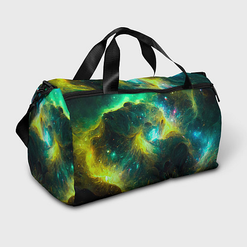 Спортивная сумка Небула в космосе в зеленых тонах - нейронная сеть / 3D-принт – фото 1