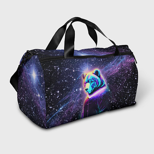 Спортивная сумка Светящийся космический медведь / 3D-принт – фото 1